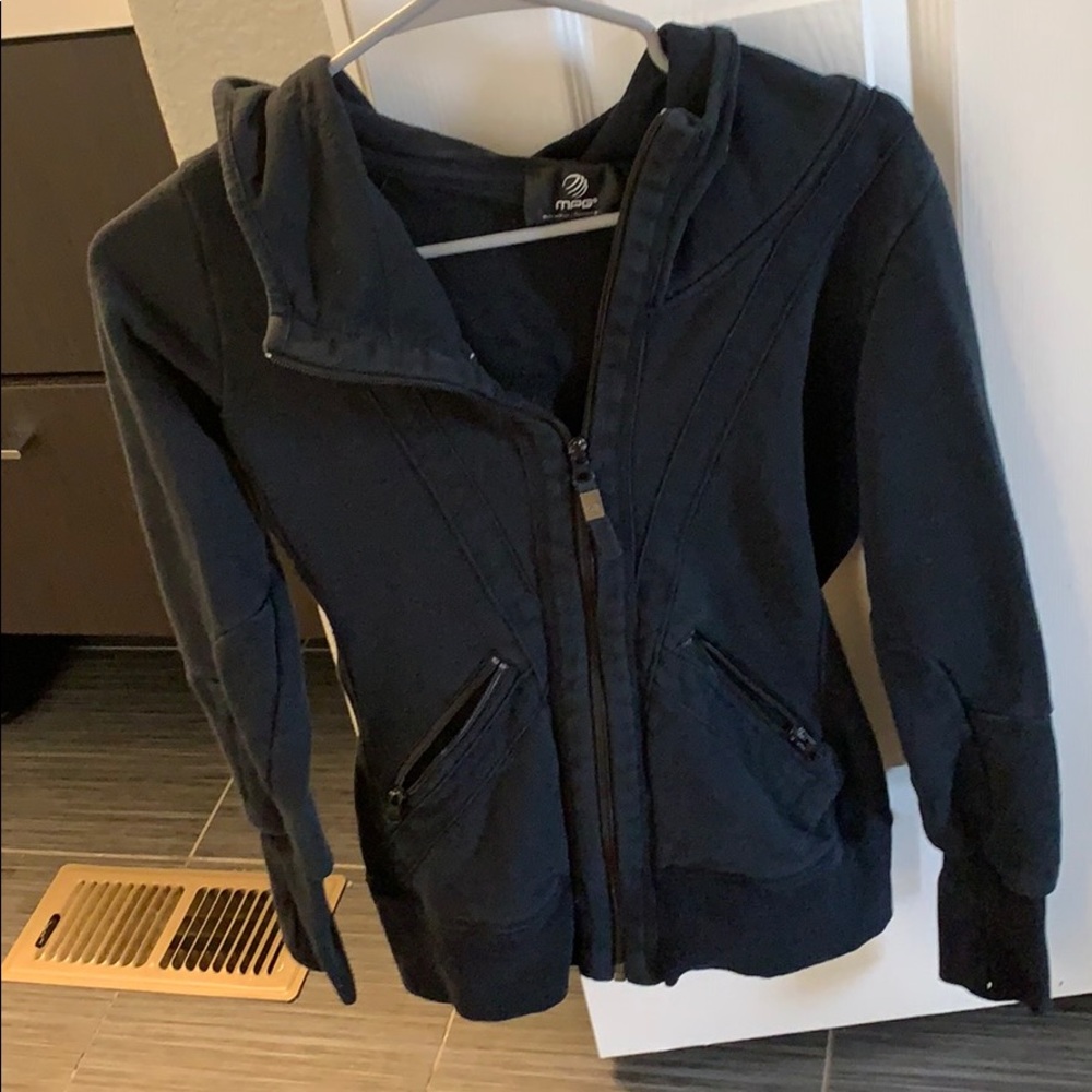 MPG black Valencia sculpted zip up hoodie